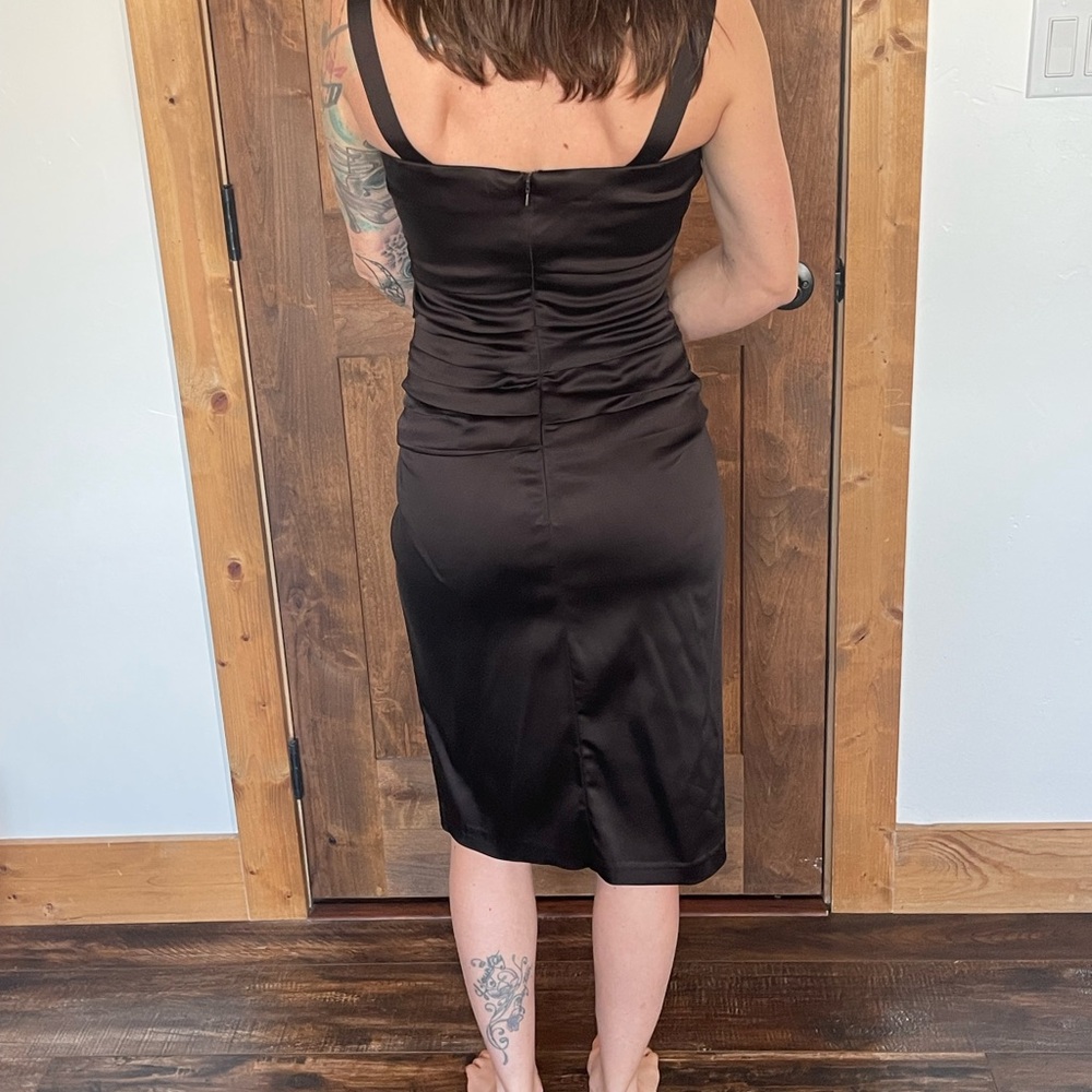 Elegant Deep Chocolate Brown Sleeveless Dress